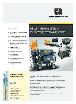 मोर्टार मिक्सिंग पंप Putzmeister MP 25 