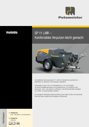स्क्रू कन्वेयर पंप Putzmeister SP 11 LMR 