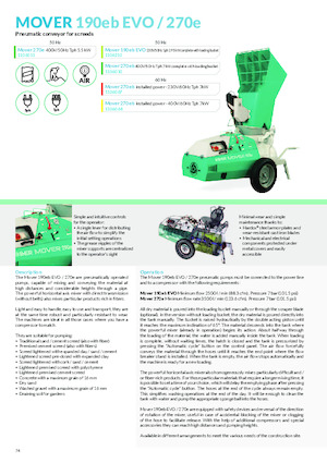 मोर्टार स्प्रेइंग और कन्वेइंग मशीनरी Imer Mover 190eb Evo WT
