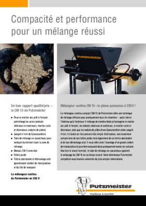 मोर्टार मिक्सिंग पंप Putzmeister CM 15