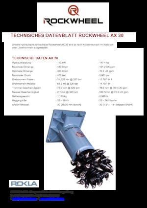 हाइड्रोलिक एक्सकेवेटर के लिए माउंटेबल मिलिंग हेड Rockwheel by ROCK.ZONE AX 30