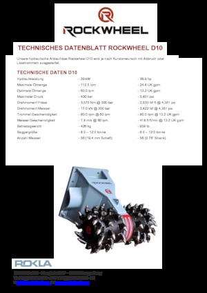 हाइड्रोलिक एक्सकेवेटर के लिए माउंटेबल मिलिंग हेड Rockwheel by ROCK.ZONE D 10