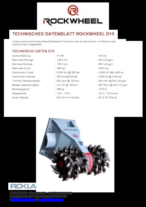 हाइड्रोलिक एक्सकेवेटर के लिए माउंटेबल मिलिंग हेड Rockwheel by ROCK.ZONE D 15