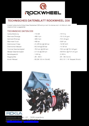 हाइड्रोलिक एक्सकेवेटर के लिए माउंटेबल मिलिंग हेड Rockwheel by ROCK.ZONE D 30