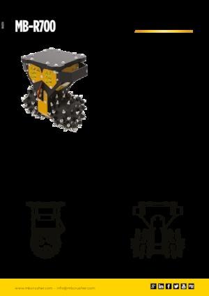 हाइड्रोलिक एक्सकेवेटर के लिए माउंटेबल मिलिंग हेड MB Crusher MB-R700