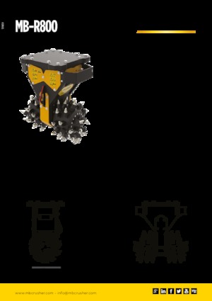 हाइड्रोलिक एक्सकेवेटर के लिए माउंटेबल मिलिंग हेड MB Crusher MB-R800
