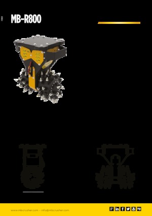 हाइड्रोलिक एक्सकेवेटर के लिए माउंटेबल मिलिंग हेड MB Crusher MB-R800