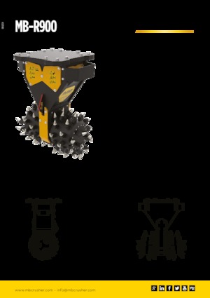 हाइड्रोलिक एक्सकेवेटर के लिए माउंटेबल मिलिंग हेड MB Crusher MB-R900