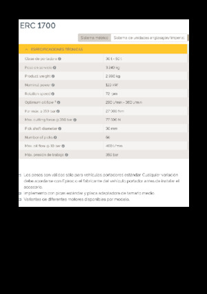 हाइड्रोलिक एक्सकेवेटर के लिए माउंटेबल मिलिंग हेड Epiroc ERC 1700