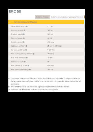 हाइड्रोलिक एक्सकेवेटर के लिए माउंटेबल मिलिंग हेड Epiroc ERC 50