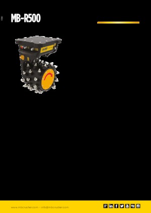 हाइड्रोलिक एक्सकेवेटर के लिए माउंटेबल मिलिंग हेड MB Crusher MB-R500