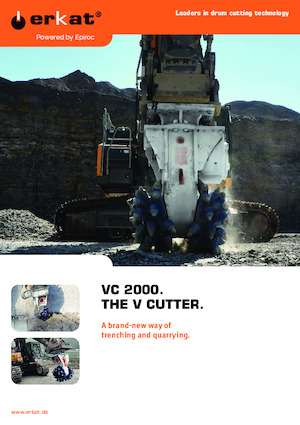 हाइड्रोलिक एक्सकेवेटर के लिए माउंटेबल मिलिंग हेड Erkat VC 2000-2X