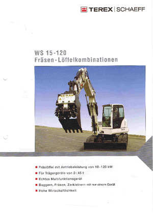 हाइड्रोलिक एक्सकेवेटर के लिए माउंटेबल मिलिंग हेड Terex-Schaeff WS 15 LD