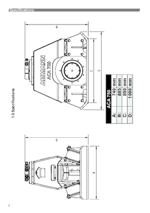 हाइड्रोलिक एक्सकेवेटर के लिए कॉम्पेक्टर Ammann ACA 750