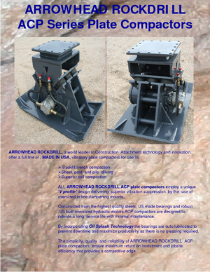 हाइड्रोलिक एक्सकेवेटर के लिए कॉम्पेक्टर Arrowhead ACP 800