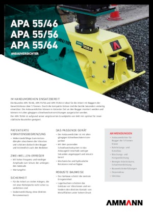 हाइड्रोलिक एक्सकेवेटर के लिए कॉम्पेक्टर Ammann APA 5546