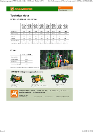 माउंटेड फील्ड स्प्रेयर Amazone UF 1801 (21)