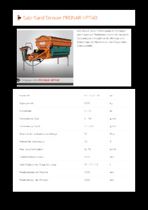 माउंटेड स्प्रेडिंग असेंबली Pronar HPT 40 
