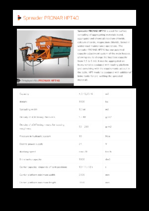माउंटेड स्प्रेडिंग असेंबली Pronar HPT 40 