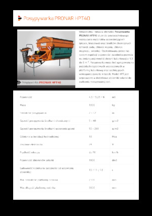 माउंटेड स्प्रेडिंग असेंबली Pronar HPT 40 