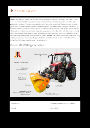 माउंटेड स्वीपर Pronar ZM 28H