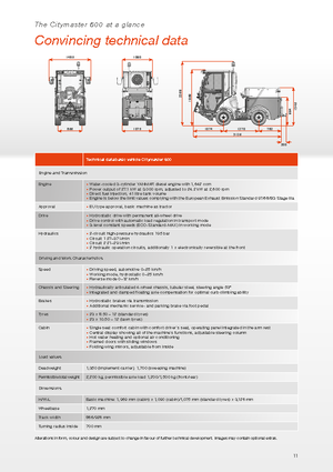 कॉम्पैक्ट यूटिलिटी ट्रैक्टर Hako Citymaster 600