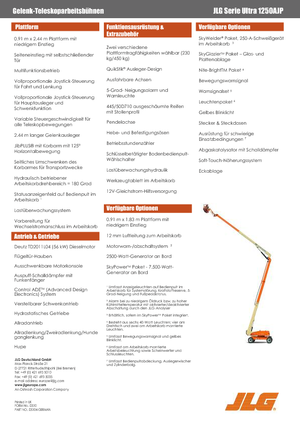 व्हील्ड आर्टिकुलेटिंग बूम लिफ्ट JLG 1250AJP