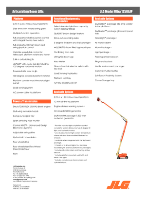 व्हील्ड आर्टिकुलेटिंग बूम लिफ्ट JLG 1250AJP