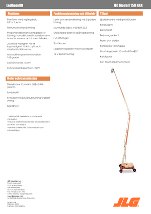 व्हील्ड आर्टिकुलेटिंग बूम लिफ्ट JLG 150HAX 4x4x4