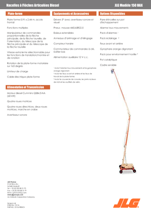 व्हील्ड आर्टिकुलेटिंग बूम लिफ्ट JLG 150HAX 4x4x4