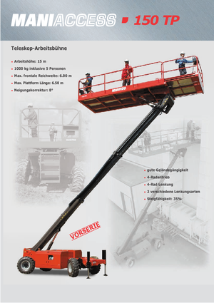 व्हील्ड टेलीस्कोपिक बूम लिफ्ट Manitou 150 TP