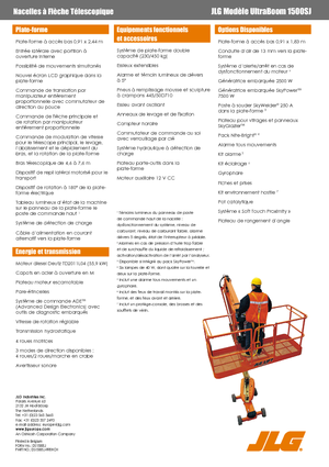 व्हील्ड टेलीस्कोपिक बूम लिफ्ट JLG 1500SJ