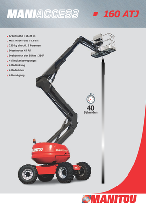 व्हील्ड आर्टिकुलेटिंग बूम लिफ्ट Manitou 160 ATJ RC
