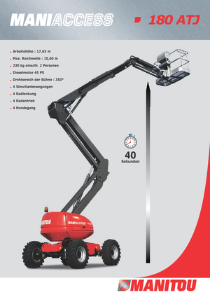 व्हील्ड आर्टिकुलेटिंग बूम लिफ्ट Manitou 180 ATJ