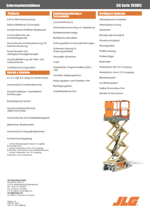 व्हील्ड सिज़र लिफ्ट JLG 1930ES