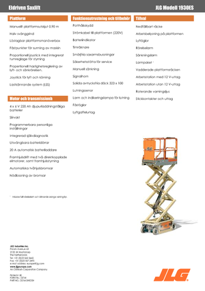 व्हील्ड सिज़र लिफ्ट JLG 1930ES