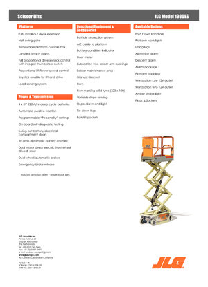 व्हील्ड सिज़र लिफ्ट JLG 1930ES
