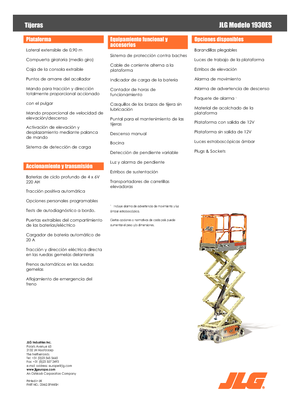 व्हील्ड सिज़र लिफ्ट JLG 1930ES