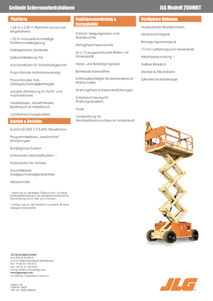 व्हील्ड सिज़र लिफ्ट JLG 260MRTA