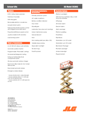 व्हील्ड सिज़र लिफ्ट JLG 2630 ES