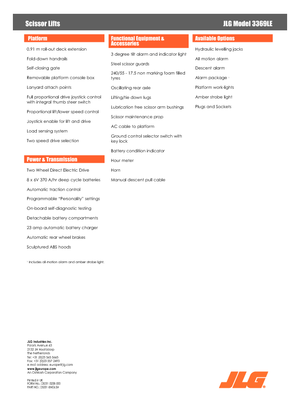 व्हील्ड सिज़र लिफ्ट JLG 3369LE