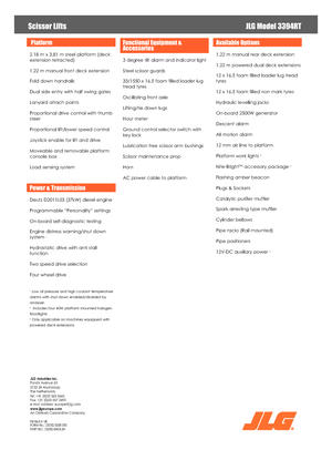 व्हील्ड सिज़र लिफ्ट JLG 3394RT