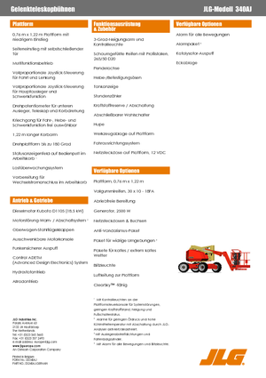 व्हील्ड आर्टिकुलेटिंग बूम लिफ्ट JLG 340AJ