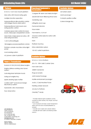 व्हील्ड आर्टिकुलेटिंग बूम लिफ्ट JLG 340AJ