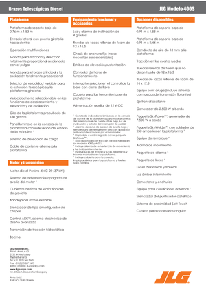 व्हील्ड टेलीस्कोपिक बूम लिफ्ट JLG 400 S