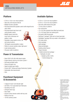 व्हील्ड आर्टिकुलेटिंग बूम लिफ्ट JLG 450A Serie II