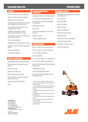 व्हील्ड टेलीस्कोपिक बूम लिफ्ट JLG 460 SJ