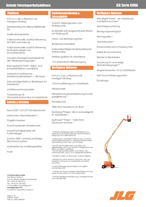 व्हील्ड आर्टिकुलेटिंग बूम लिफ्ट JLG 600A