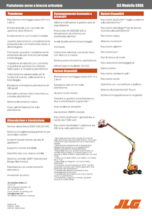 व्हील्ड आर्टिकुलेटिंग बूम लिफ्ट JLG 600A