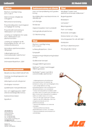 व्हील्ड आर्टिकुलेटिंग बूम लिफ्ट JLG 600A